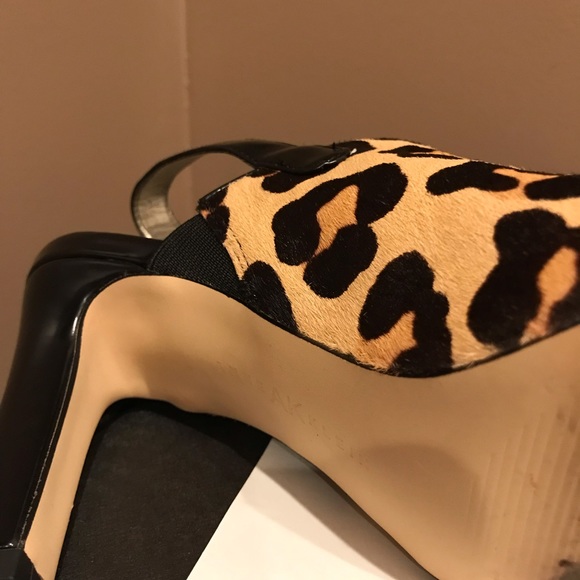 Anne Klein Leopard patent calf hair heels. Sz 6 - Picture 5 of 11